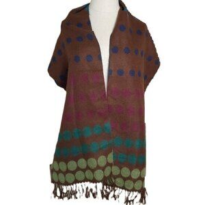 NWT‎ D&Y Softer Than Cashmere Scarf Polka Dot Fringe Wrap Shawl Retro Boho